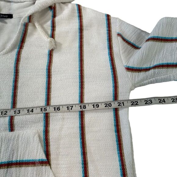 Ocean Drive Striped Terry Cloth Beach Hoodie Poncho, Small - Picture 8 of 9